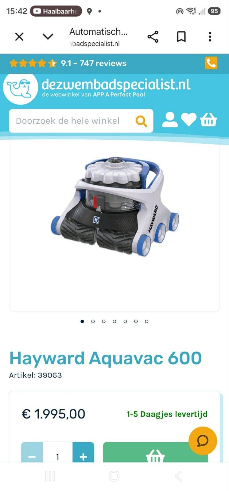 nieuwe zwembad robot winkelprijs 2000eu
Kan opgehaald worden, Tuin en Terras, Ophalen, Nieuw