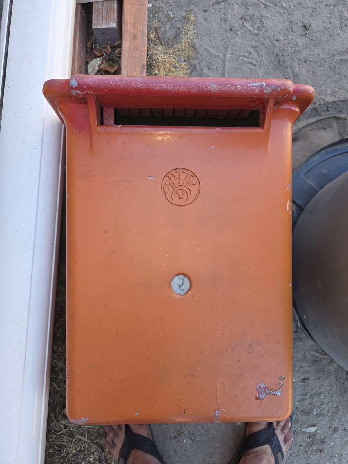 Retro PTT brievenbus - Vintage wandbrievenbus, Tuin en Terras, Brievenbussen, Ophalen, Gebruikt, IJzer, Wandbrievenbus