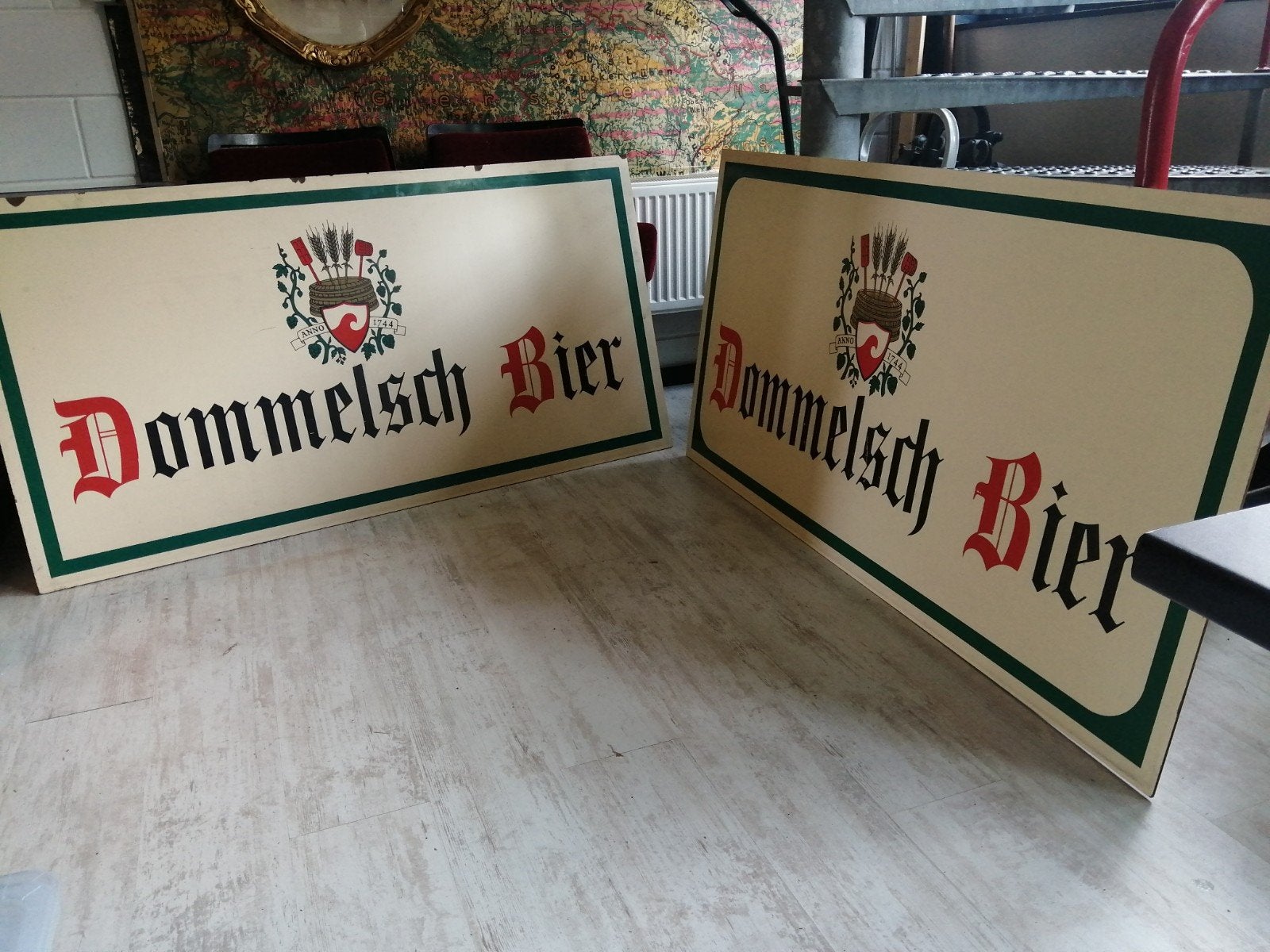 2 XXXL RECLAMEBORD DOMMELSCH BIER TRESPA 2-ZIJDIG 160X80 CM, Ophalen, Reclamebord, Gebruikt, Dommelsch