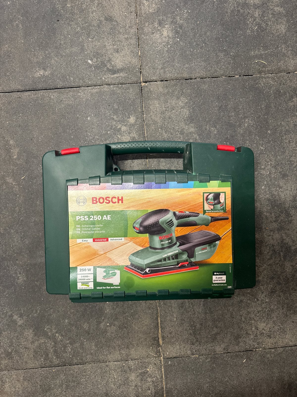 Bosch PSS 250 AE Vlakschuurmachine, Ophalen of Verzenden, Gebruikt, Minder dan 600 watt, Vlakschuurmachine