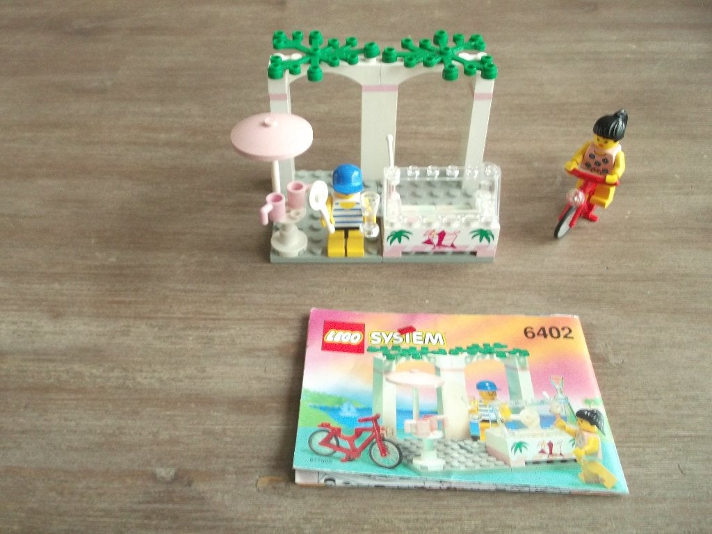 lego paradisa 6402 sidewalk cafe (1994), Ophalen of Verzenden, Gebruikt, Complete set, Lego