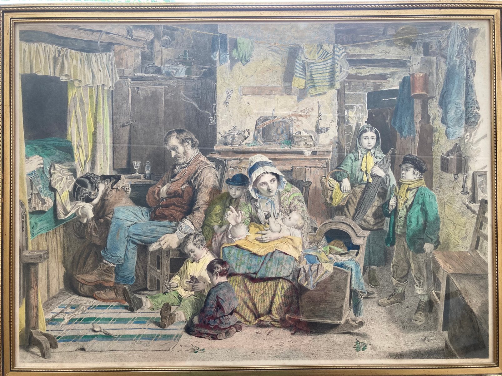 Ingekleurde antieke ets van Alf Smith, Engels 19e eeuws?, Ophalen, Portret of Personen, Oud hollands, Papier