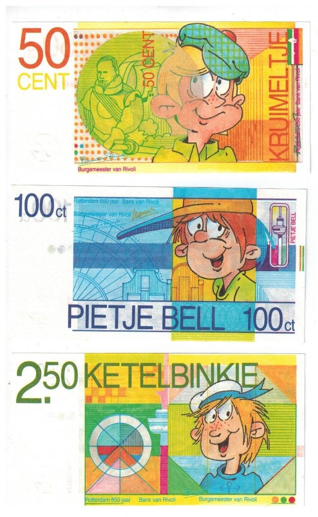 Rotterdam 650 jaar, 3 rotjes Bank van Rivoli - UNC, Verzenden, Nederland, Munten
