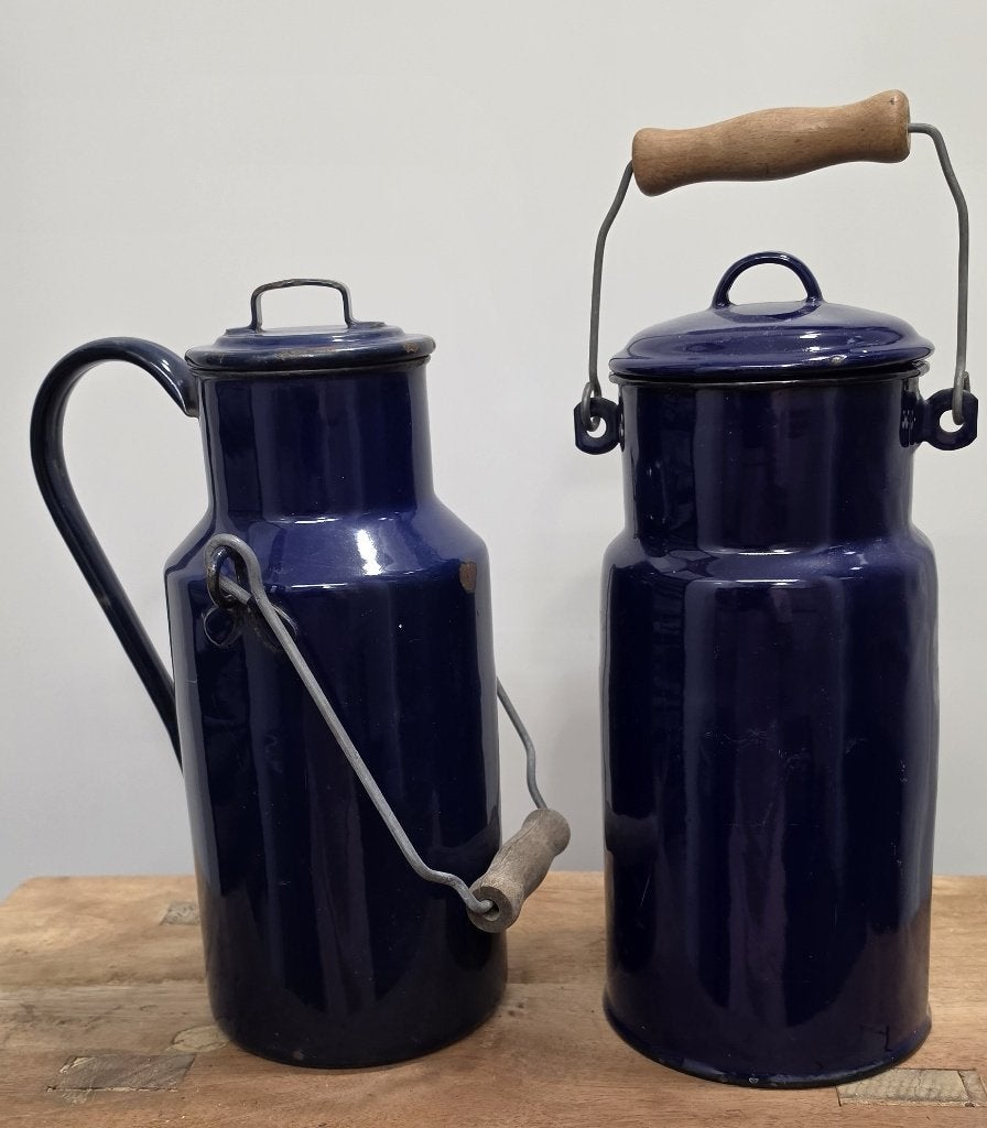 2 OUDE BROCANTE EMAILLE MELKBUSSEN, Antiek en Kunst, Ophalen of Verzenden