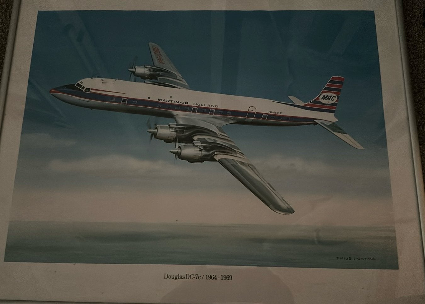 Poster martinair, Verzamelen, Luchtvaart en Vliegtuigspotten, Ophalen of Verzenden, Kaart, Foto of Prent