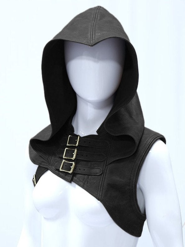 Middeleeuwse leren mantel cape capuchon cosplay kleding, Verzenden, Nieuw, Bovenkleding