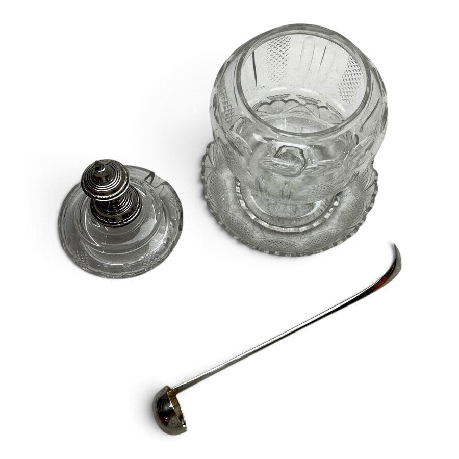 Kristallen bowlpot met onderschotel, Antiek en Kunst, Ophalen of Verzenden