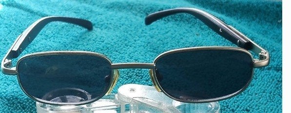 Vintage Oakley E-Wire Zonnebril (Late 90s / Y2K) -USA, Gebruikt, Zonnebril, Zwart, Ophalen