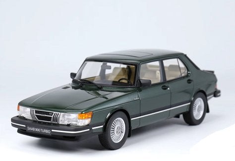 Saab 900 Turbo Sedan 1988 Groen Metallic 1:18 (Inkl.Vitrine), Overige merken, Auto, Nieuw, Ophalen of Verzenden