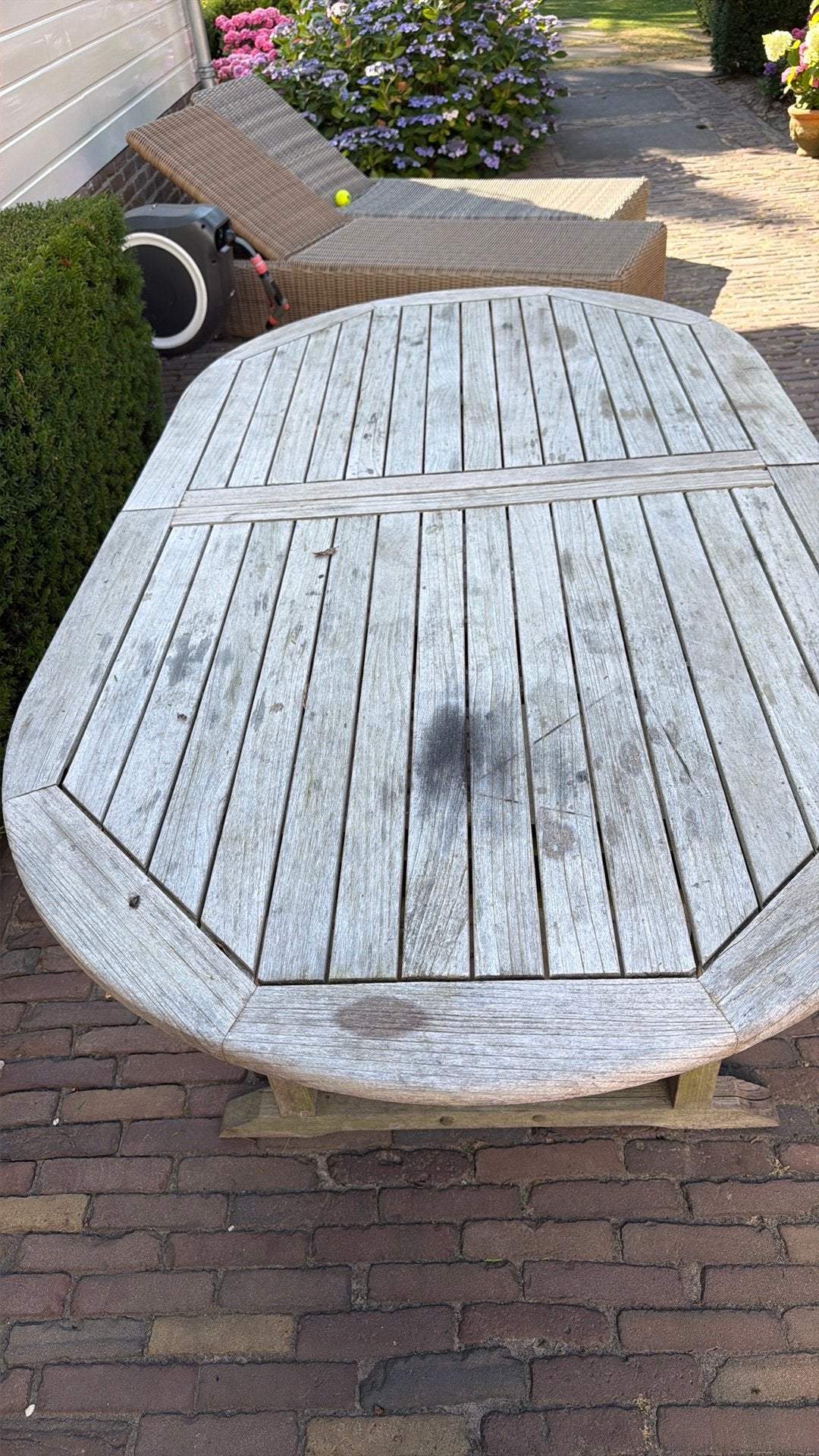 Teakhouten tuintafel, Tuin en Terras, Ophalen, Gebruikt, Rechthoekig, Teakhout
