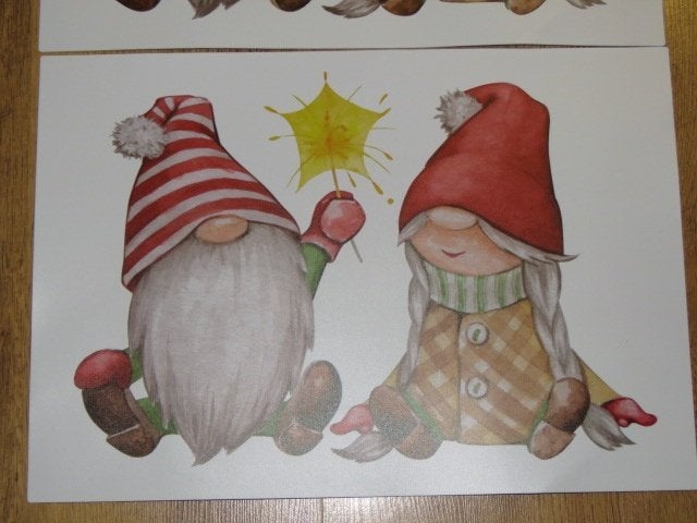 2 Zweedse placemats met jultomtefar en tomtemor rechthoekig, Diversen, Kerst, Ophalen of Verzenden, Nieuw
