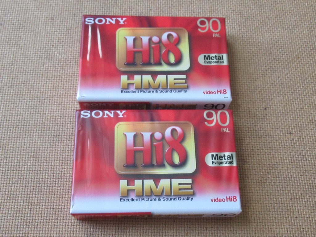2x Sony Hi8 HME 90 Metal Videobanden, Verzenden, 16mm film