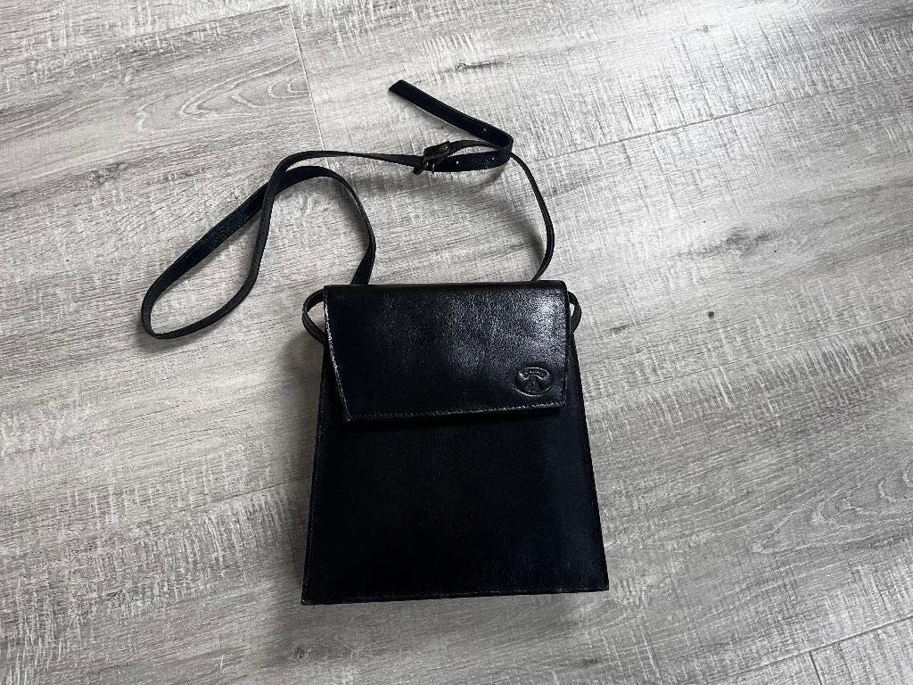 Avondtasje leer tas leder Young Generation Bear Design 21x18, Ophalen of Verzenden, Gebruikt, Zwart, Handtas