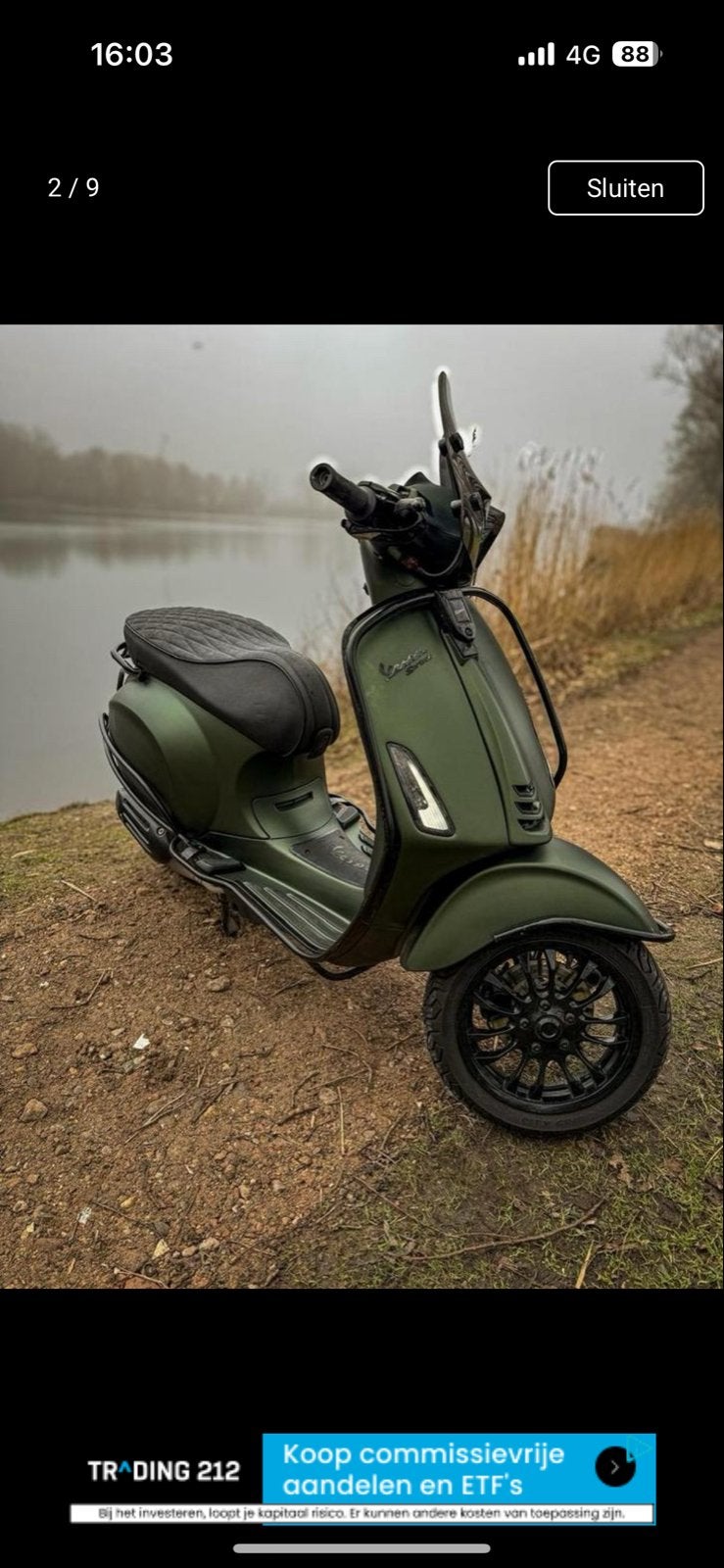 Vespa Sprint 2020 Mat Groen, Gebruikt, Overige modellen, Maximaal 45 km/u, Ophalen of Verzenden