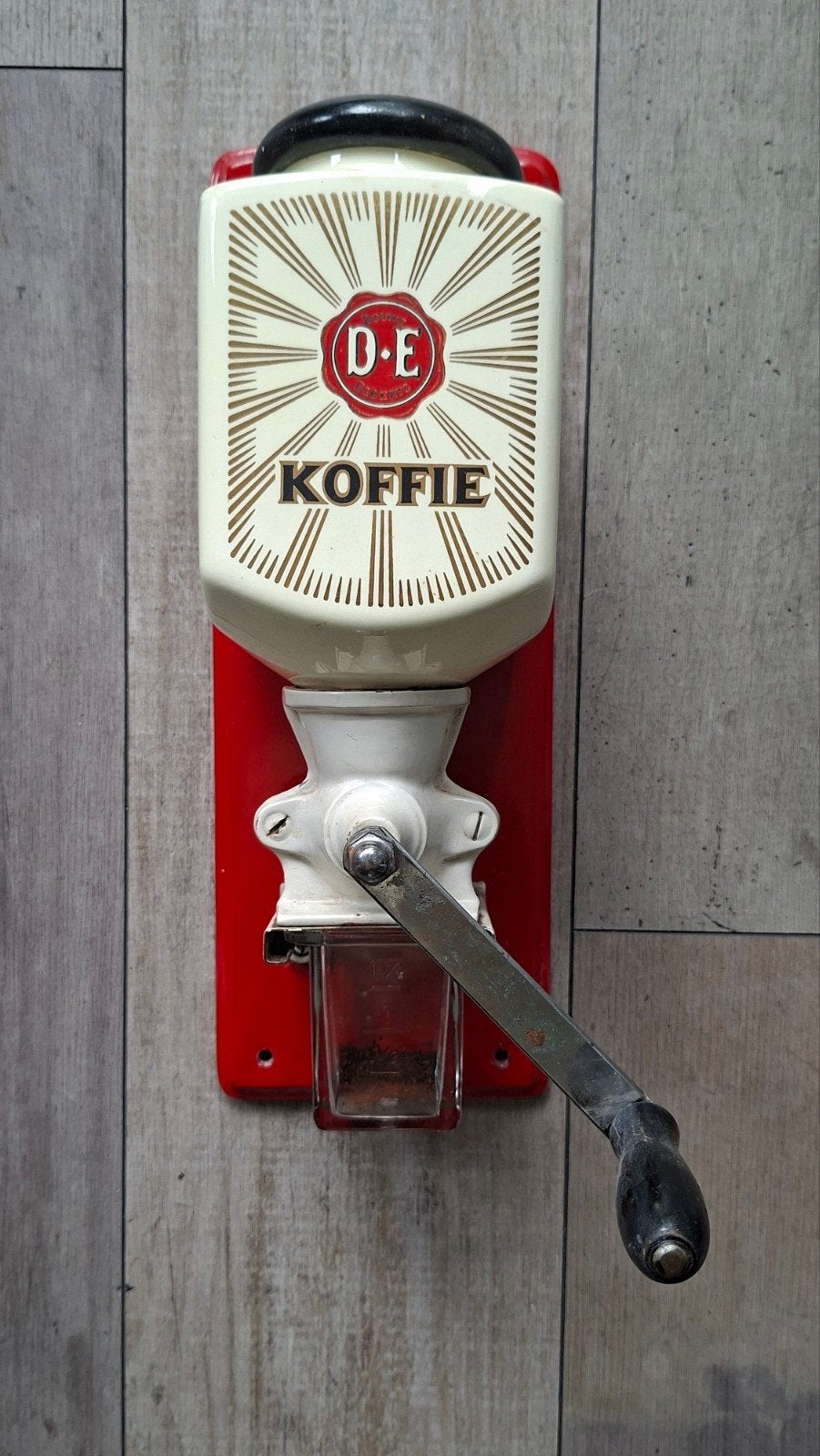 Vintage Douwe Egberts Koffiemolen - Wandmodel, Ophalen of Verzenden, Gebruikt, Overige modellen, Koffiebonen