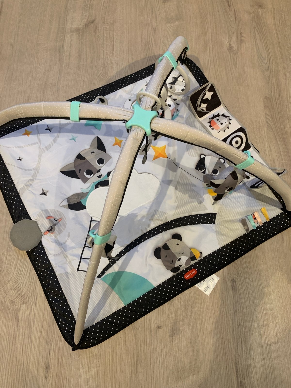 Tiny Love Speelkleed met Babygym - Zwart/Wit/Mint, Kinderen en Baby's, Ophalen of Verzenden, Zo goed als nieuw, Speelkleed, Met geluid