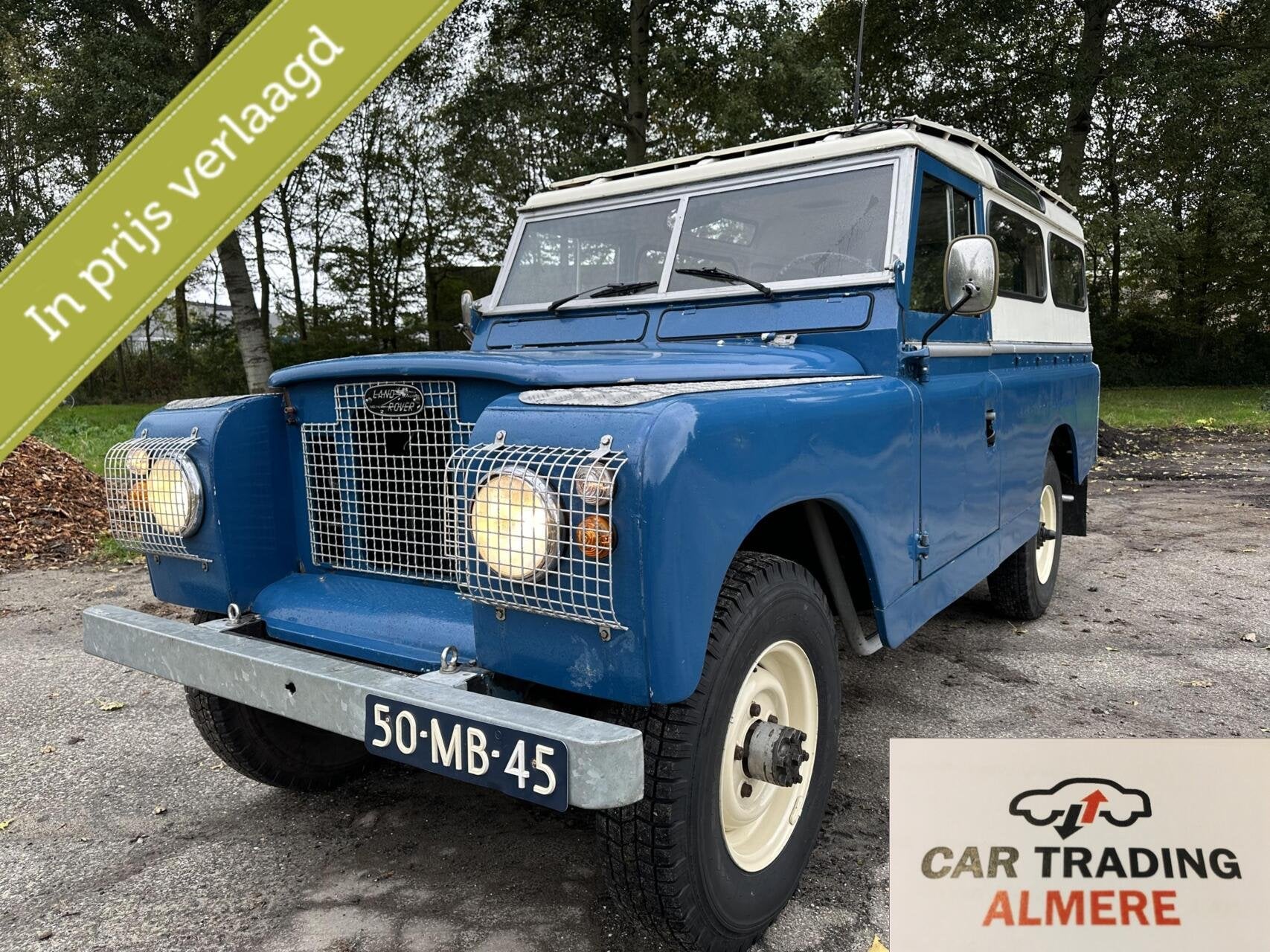 Land Rover 109 SERIE 2 PICK UP DIESEL ORIGINEEL NL, Auto's, 4 cilinders, Blauw, Origineel Nederlands, Onderhoudsboekje