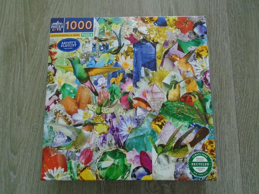 Eeboo puzzel: Hummingbirds and gems (NIEUW), Hobby en Vrije tijd, Denksport en Puzzels, Ophalen, 500 t/m 1500 stukjes, Nieuw, Legpuzzel