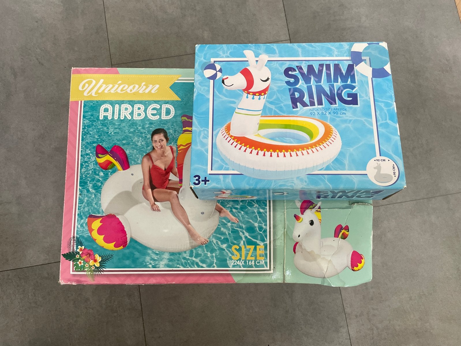Unicorn Airbed & Lama Zwemring - Nieuw in doos, Ophalen, Nieuw