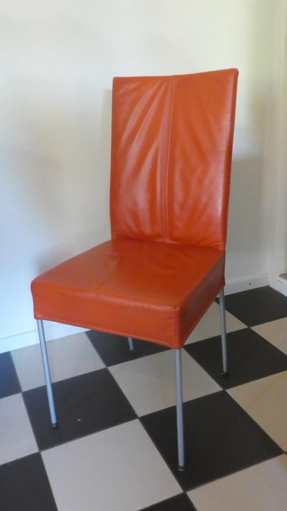 Eetkamerstoelen met kunstlederen bekleding., Ophalen, Gebruikt, Overige kleuren, Vier