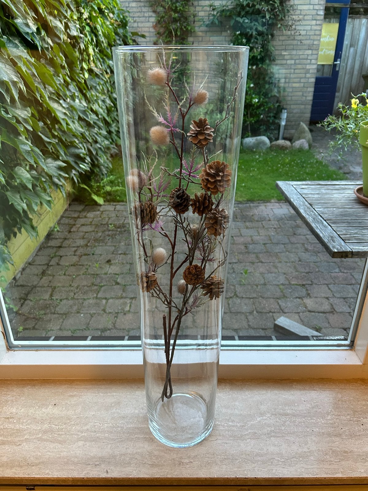 Set van 2 decoratieve glazen vazen - 70 cm en 65 cm hoog, Huis en Inrichting, Woonaccessoires | Vazen, Ophalen, Zo goed als nieuw
