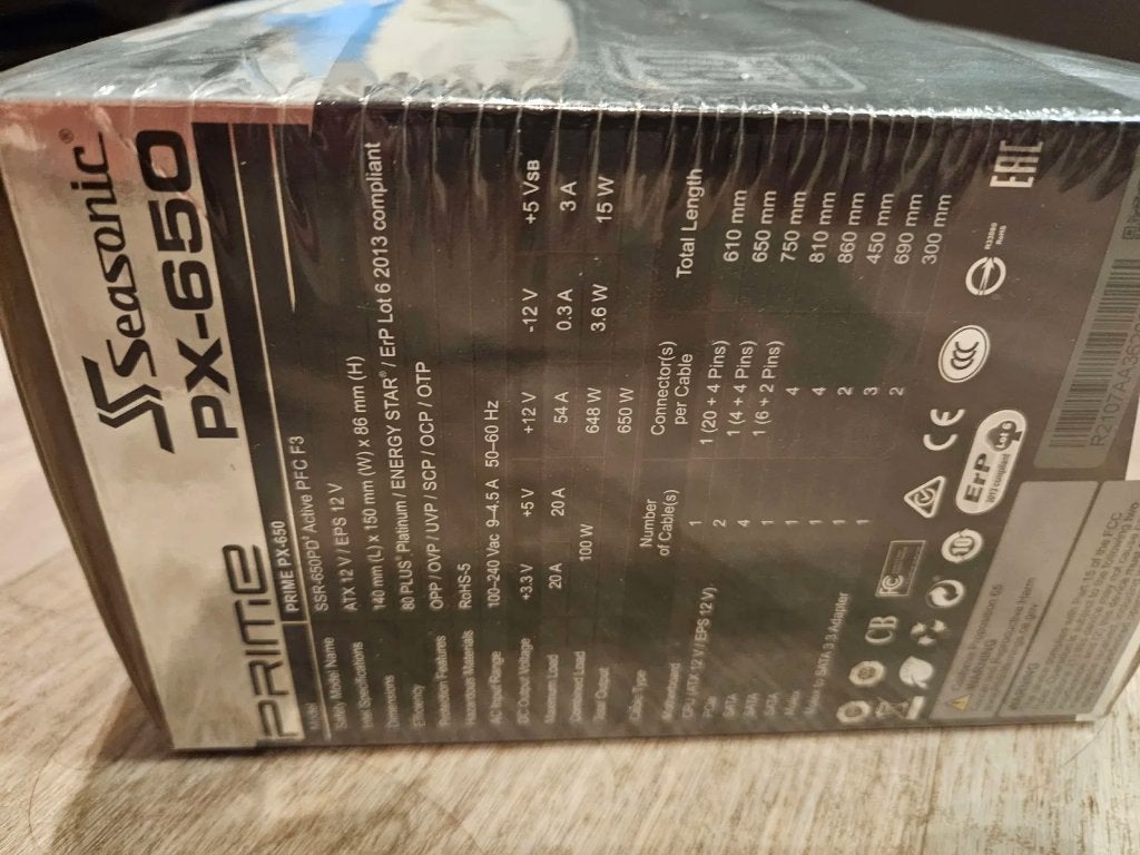 Seasonic PRIME PX-650 power supply, Ophalen of Verzenden, Nieuw