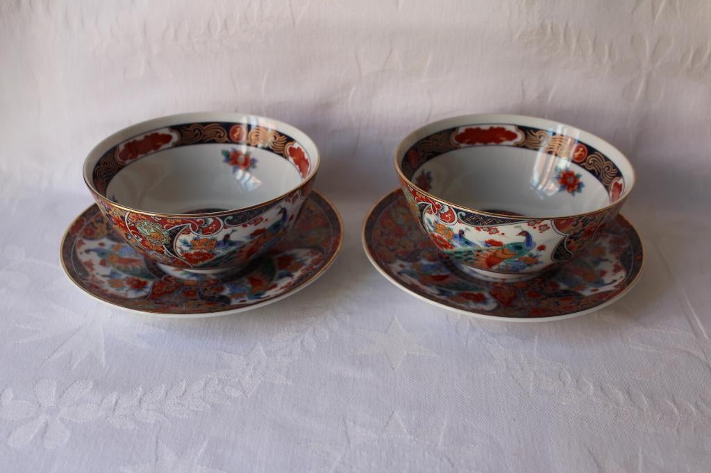 Vintage Marugo Japan set twee kommen en borden, Antiek en Kunst, Antiek | Porselein, Ophalen of Verzenden