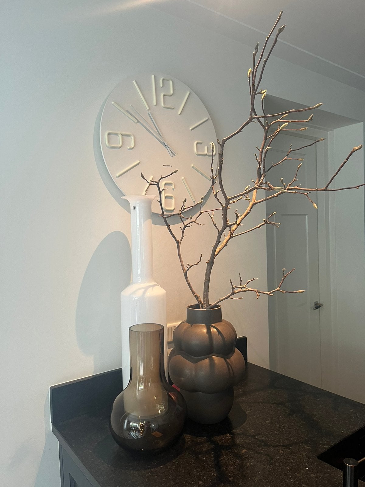 Hoge witte (melkglas / opaline) vaas fles IKEA (fyllig), Ophalen, Wit, 75 cm of meer, Glas