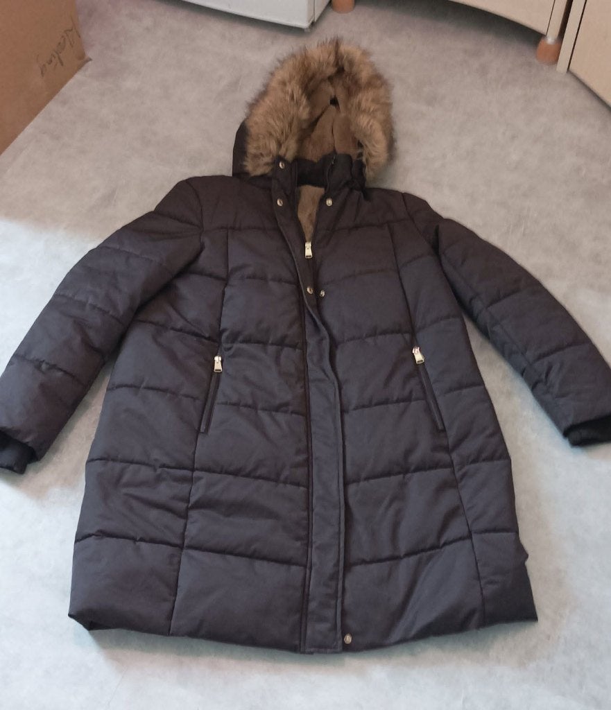 C&A Mama Winterjas met Bontkraag - Maat 44, Bruin, Maat 42/44 (L), Nieuw, Ophalen of Verzenden