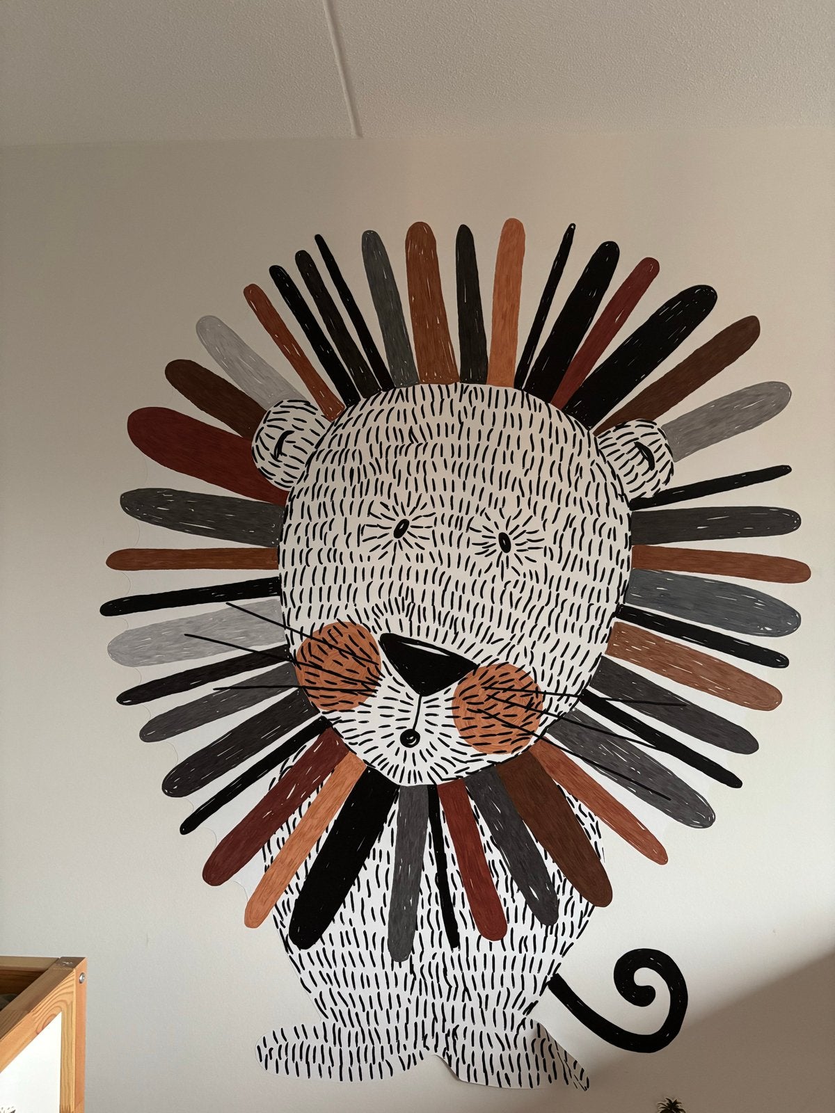 Prachtig bydiane leeuw behang - 1.70x1.40m, Ophalen, Overige merken, Wit, Modern