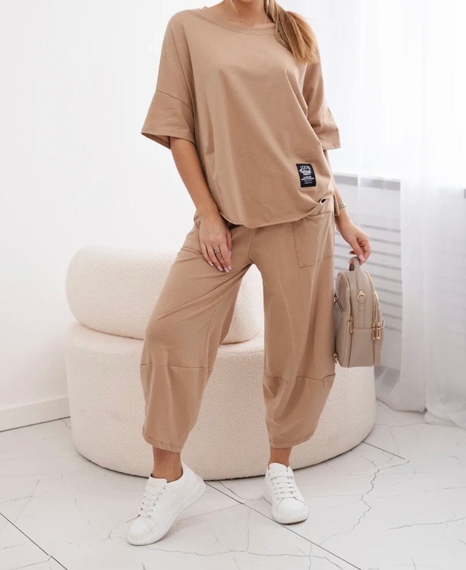 2-delige katoenen comfy set - Maat 44/46, Kleding | Dames, Verzenden, Nieuw