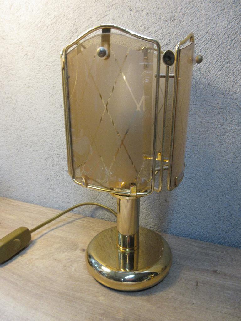 Vintage Herda design Hollywood Regency mid century lamp, Ophalen of Verzenden, Gebruikt, Glas, Minder dan 50 cm