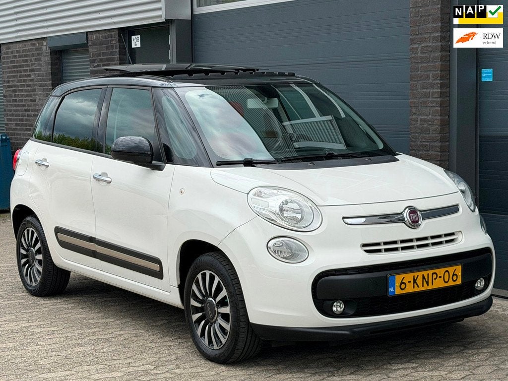 Fiat 500 L 0.9 TwinAir Lounge PANO NAVI AIRCO CRUISE, Auto's, Fiat, Stof, Gebruikt, Euro 6, Wit