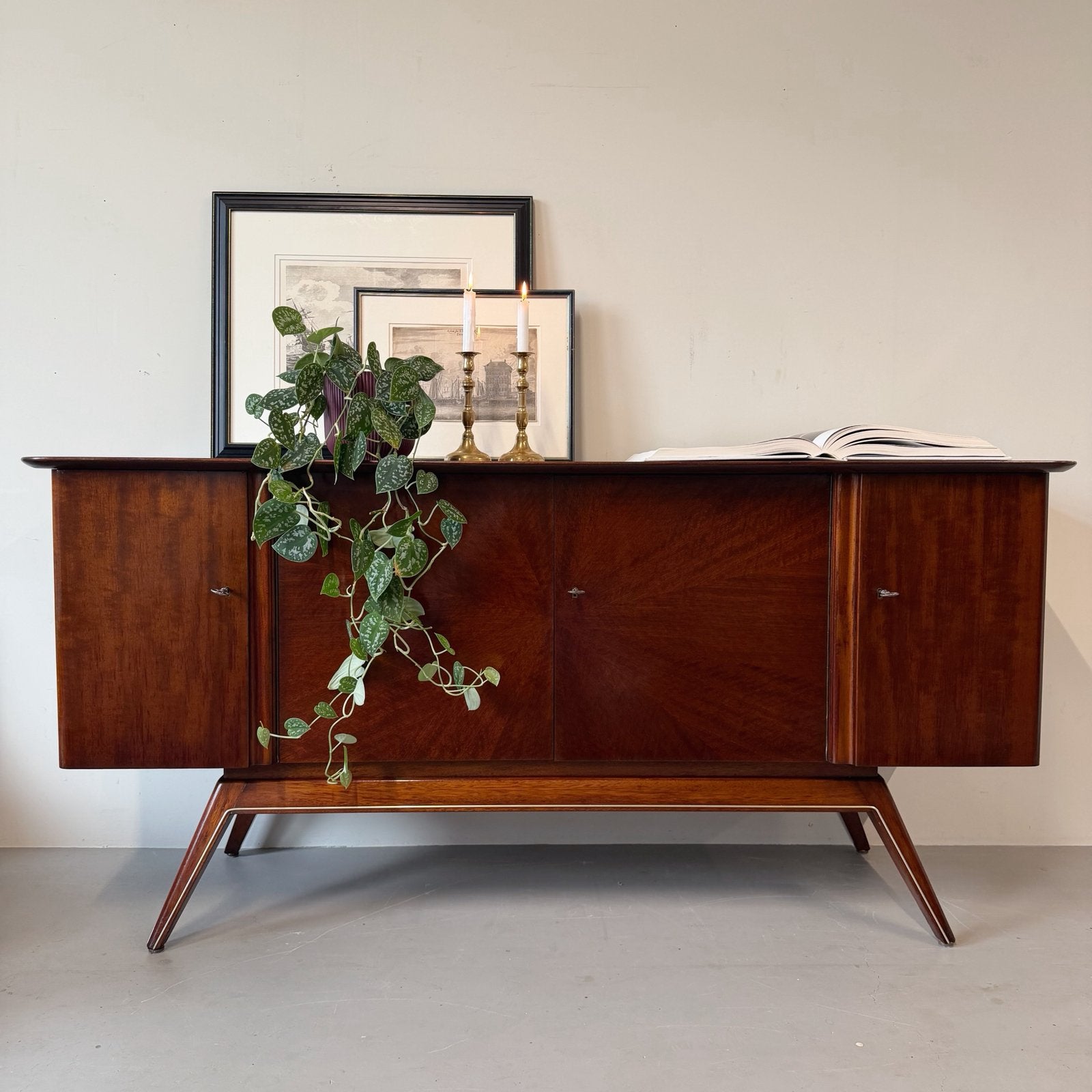 **SALE** Vintage dressoir, sideboard, mahonie, Gebruikt, ., 150 tot 200 cm, Ophalen of Verzenden
