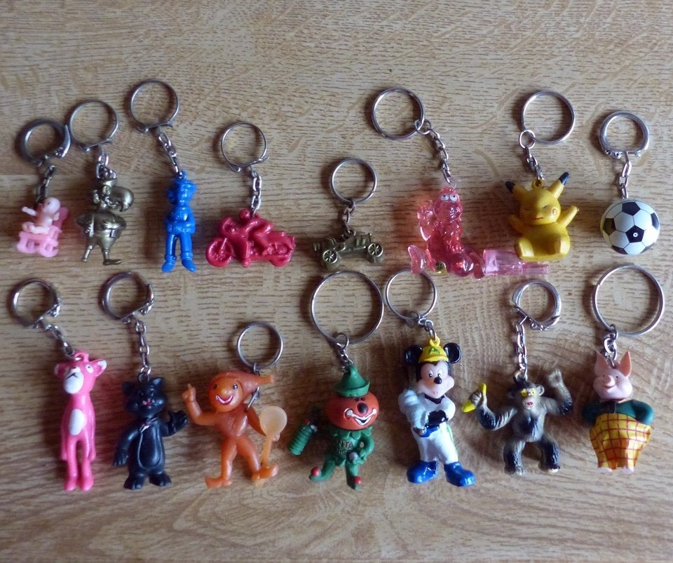 Oude sleutelhangers figuurtjes merken reclame poppetjes, Ophalen of Verzenden, Gebruikt, Knuffel of Figuurtje