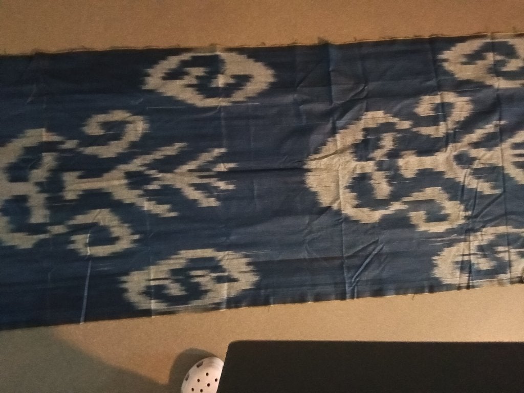 lap stof 4.80 m x 28 cm, Blauw, Ophalen of Verzenden, Katoen, Minder dan 30 cm