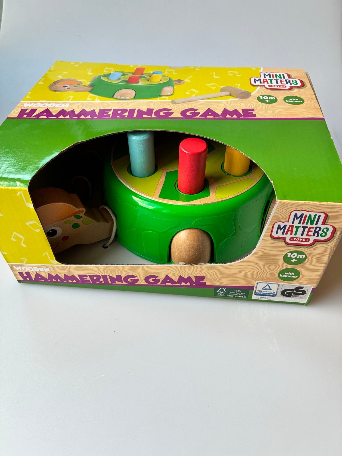 Mini Matters Houten Hamerspel Schildpad - Nieuw in doos, Kinderen en Baby's, 8013XG, Overige typen, Nieuw, Ophalen of Verzenden