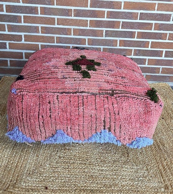 Marokkaanse vintage berber poef, poefs marokko, Ophalen of Verzenden, Nieuw, 50 tot 75 cm, 50 tot 75 cm