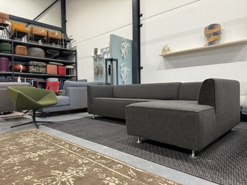 Nieuw Gelderland 4800 hoekbank Andes stof Beige/zwartgrijs, 250 tot 300 cm, 125 tot 150 cm, Hoekbank, Nieuw