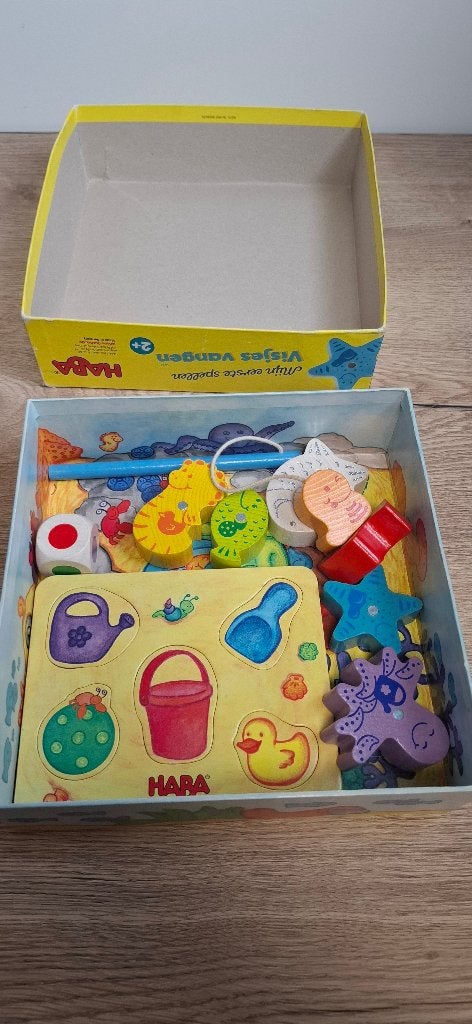 HABA Mijn Eerste Spellen Visjes Vangen Houten Hengelspel, Gebruikt, Overige typen, Onbekend, Ophalen of Verzenden