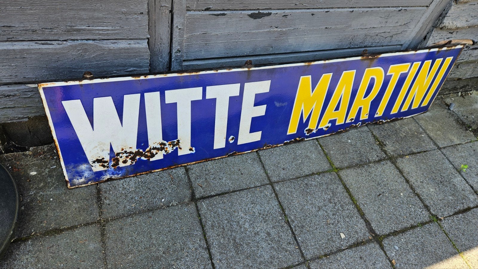 Oud emaille reclamebord Witte Martini, Verzamelen, Ophalen