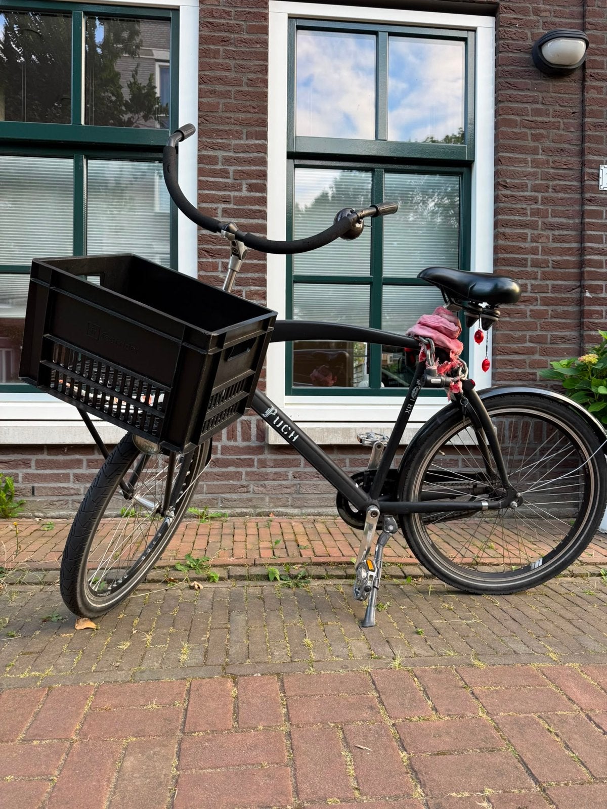 Puch Beach Cruiser Fiets met Krat - Zwart, Terugtraprem, Versnellingen, Ophalen, Overige merken
