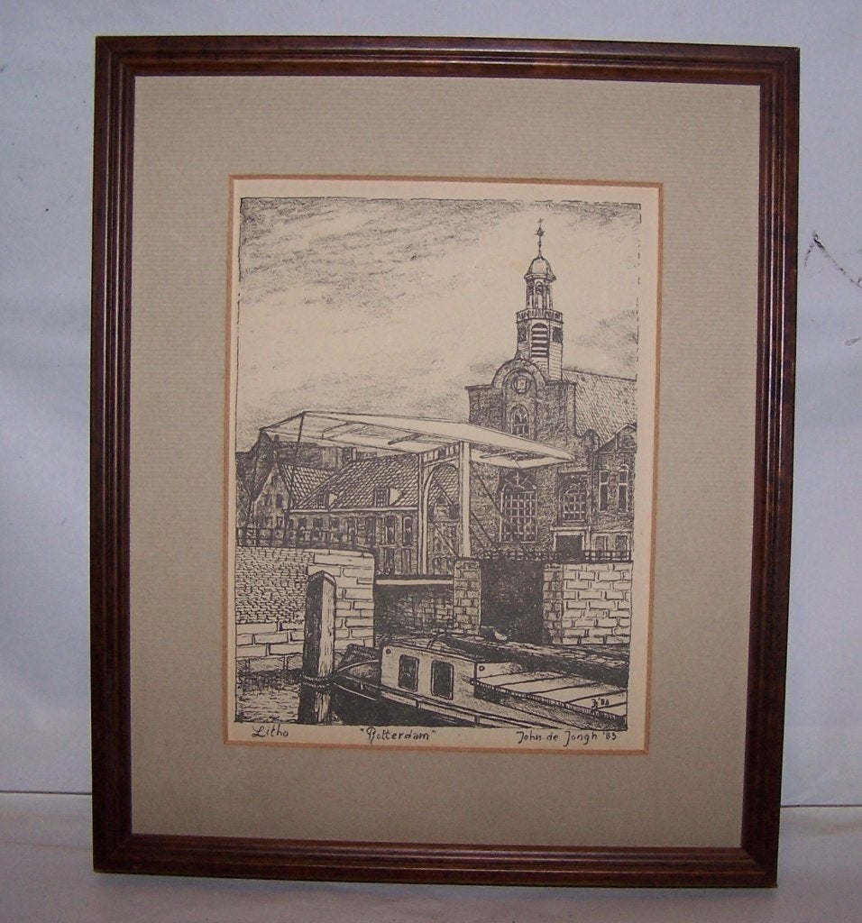 Litho Rotterdam-John de Jongh '83. Certificaat en signatuur., Ophalen of Verzenden