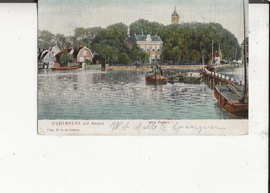 Ouderkerk a/d Amstel Hervormde Pastorie naar Kwadijk 1906, Verzamelen, Ophalen of Verzenden, Voor 1920, Gelopen, Noord-Holland