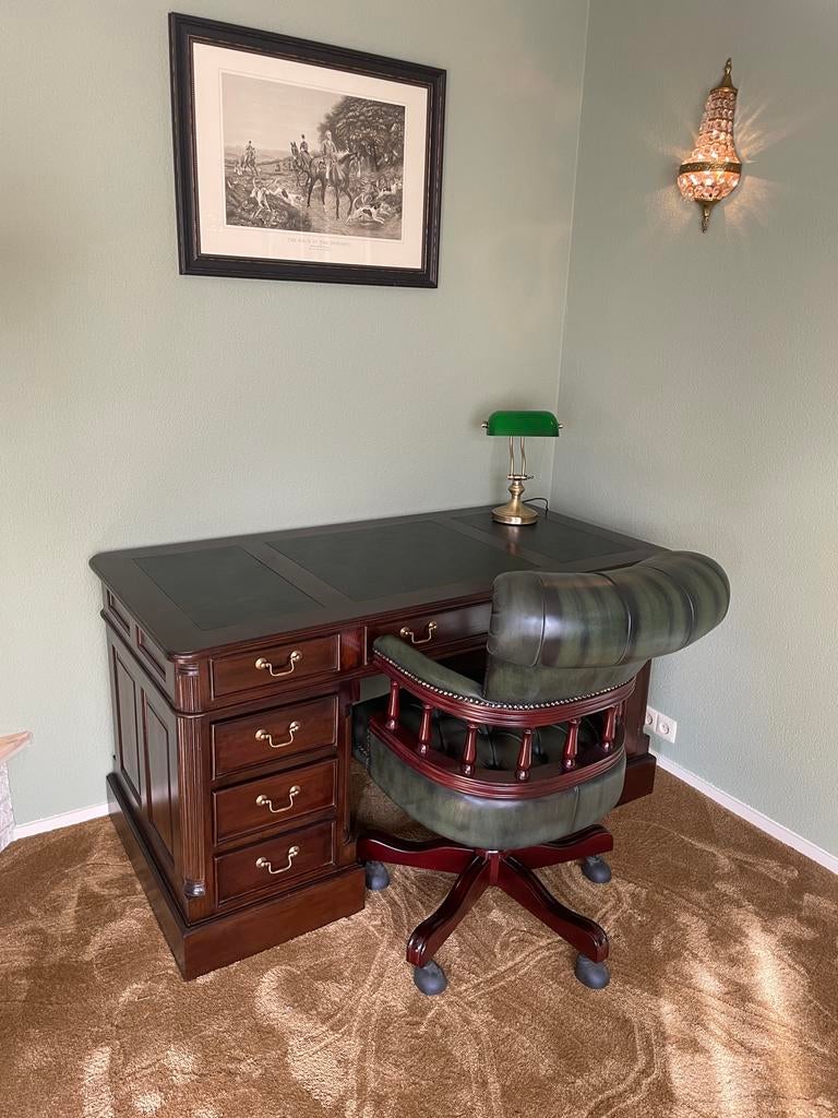 Engels mahonie notaris bureau 150x75 cm, Ophalen of Verzenden