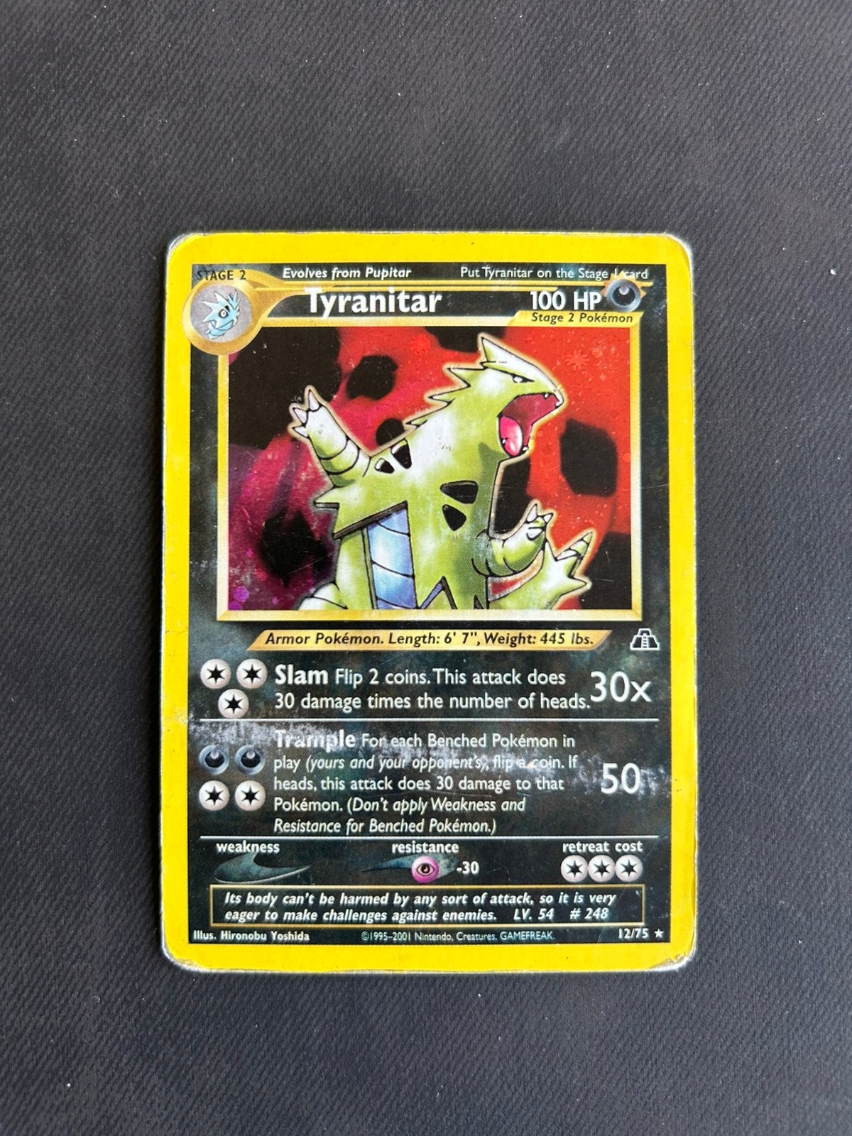 Tyranitar 12/75 holo, Ophalen of Verzenden, Nieuw, Losse kaart, Foil