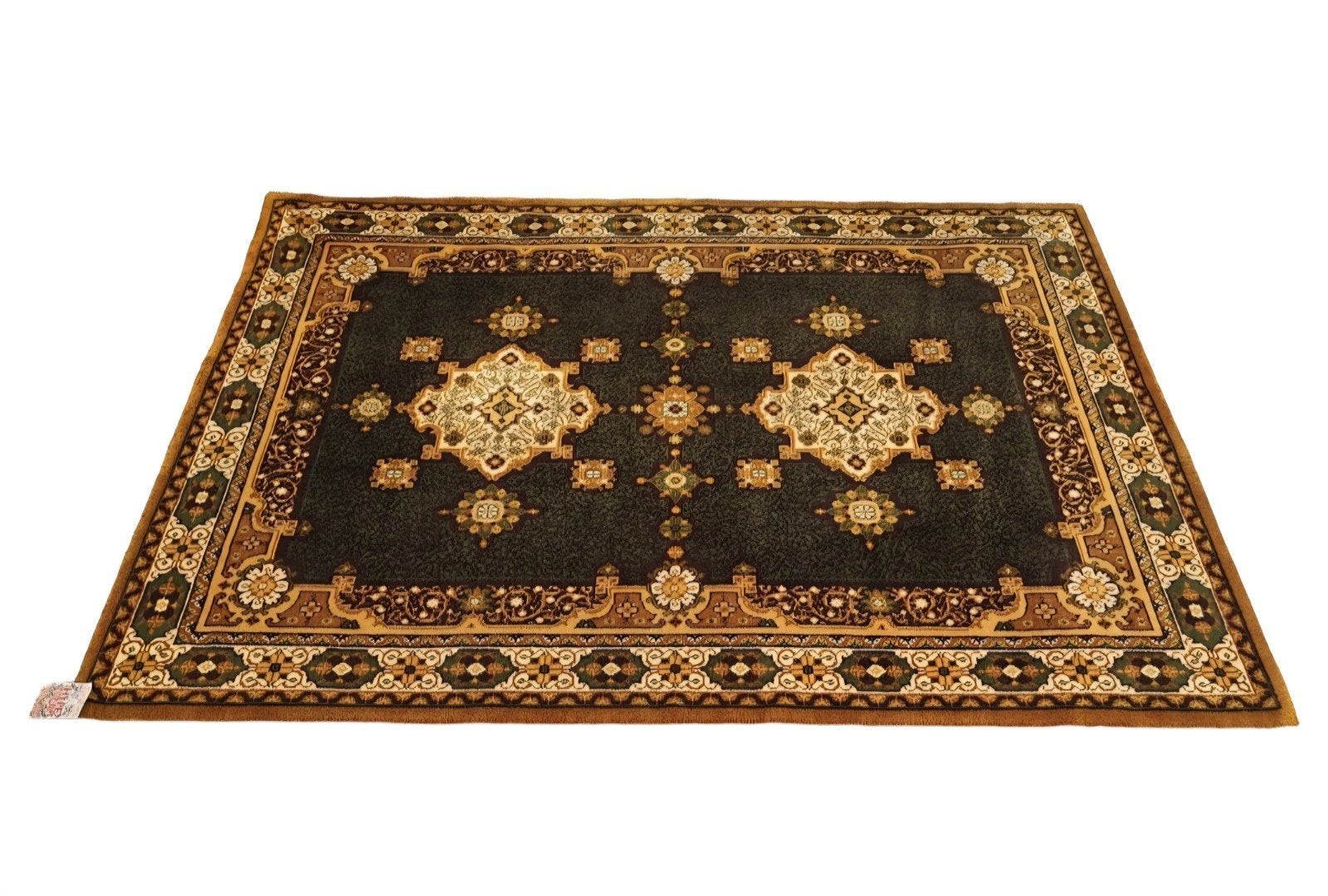 Louis de Poortere Vloerkleed - Groen/Bruin, Klassiek Patroon, Huis en Inrichting, Stoffering | Tapijten en Kleden, 100 tot 150 cm