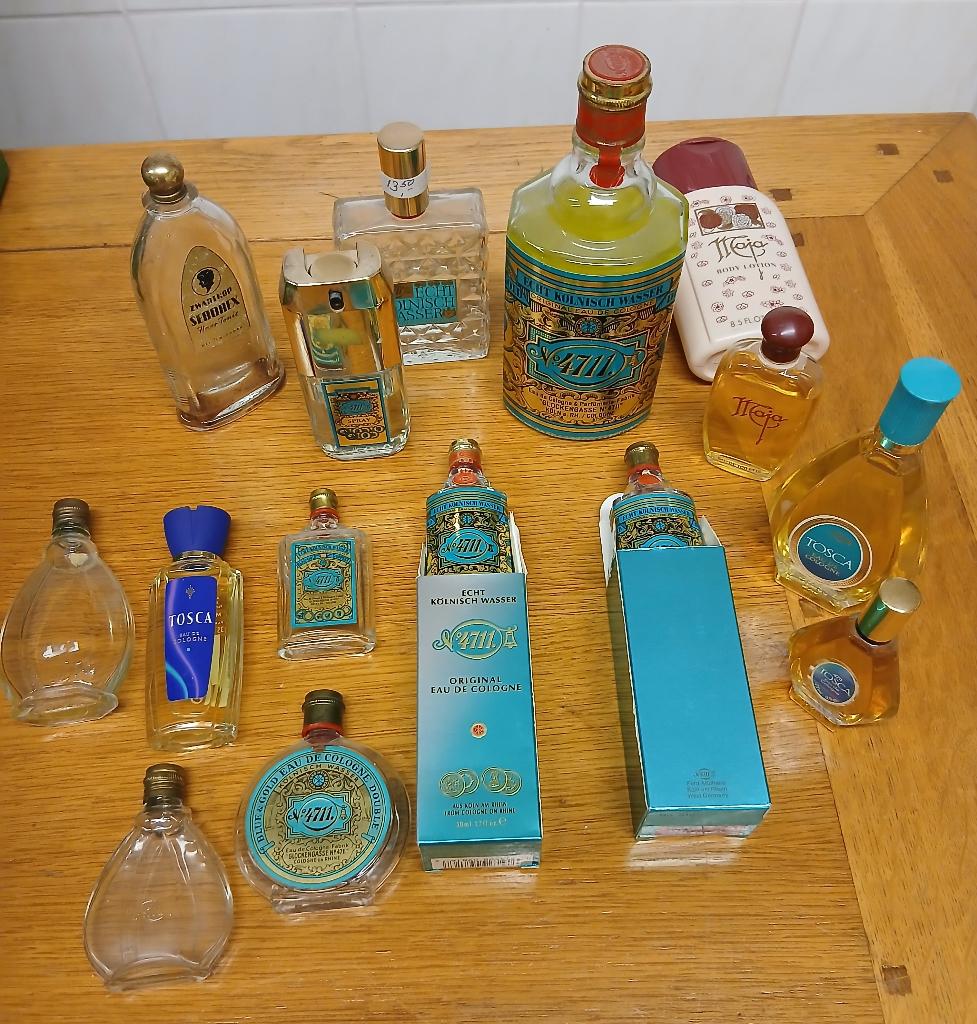 15 parfum flesjes 4711, tosca, eau de cologne, Verzenden, Gebruikt, Parfumfles, Gevuld