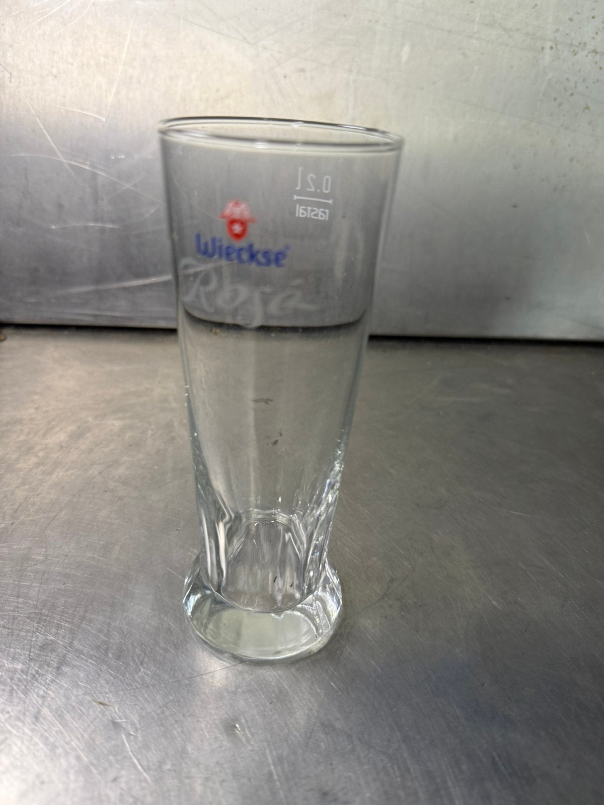 6 wiekse rose glazen, Ophalen of Verzenden, Zo goed als nieuw, Glas of Glazen, Overige merken