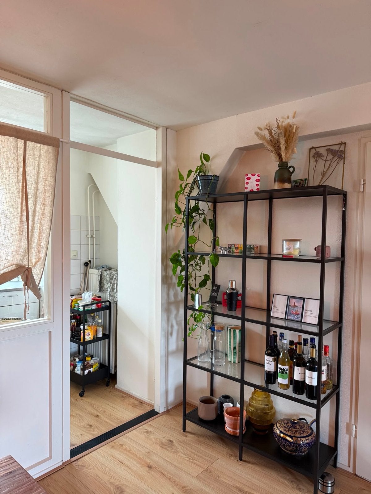 IKEA Vittsjö Stellingkast - Zwart metaal/Glas, Ophalen, Gebruikt
